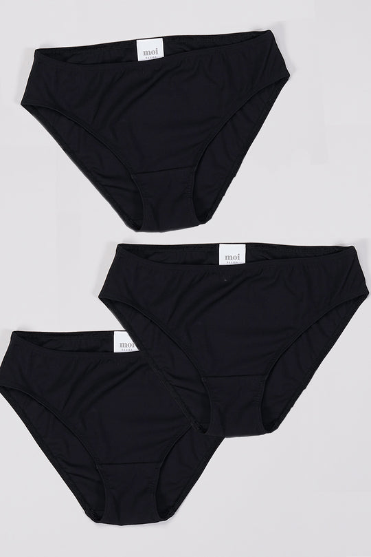 3-pack slip black