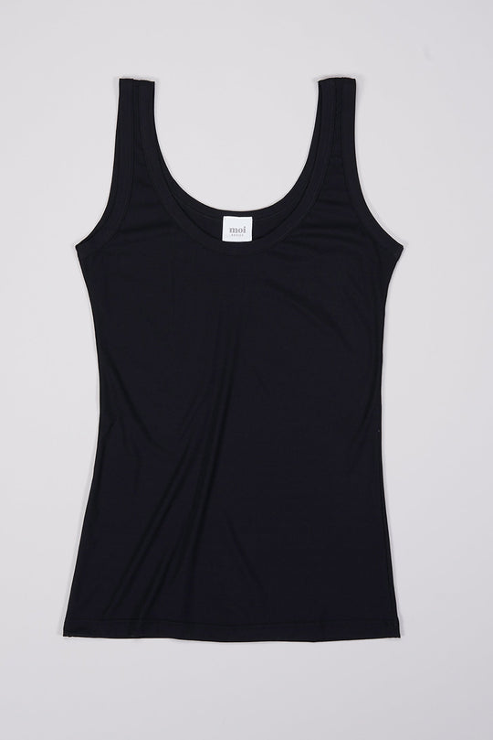 Womens rib tanktop in black