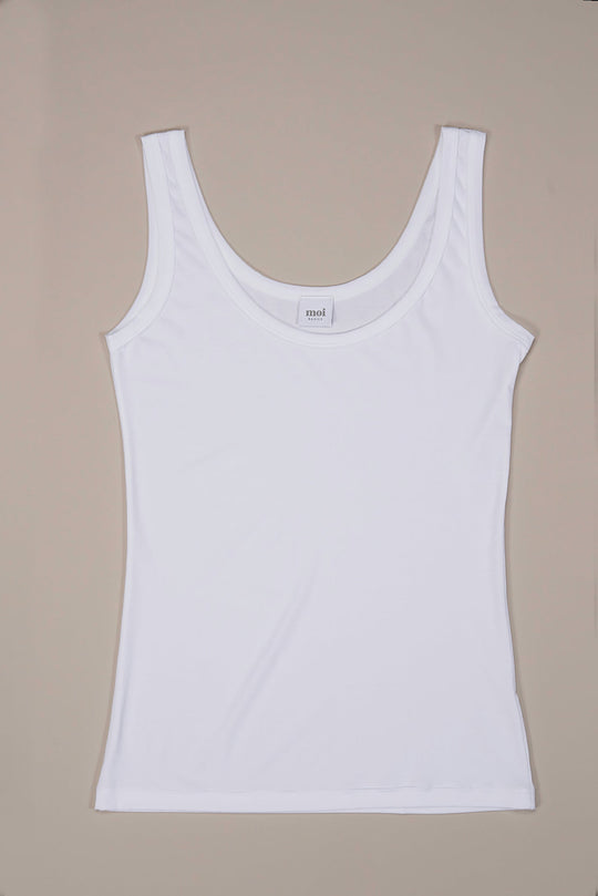 Womens rib tanktop in white